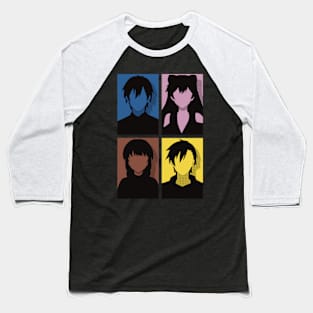 All Main Characters from More than a married couple, but not lovers or Fuufu Ijou, Koibito Miman: Akari Watanabe, Shiori Sakurazaka, Jirou Yakuin and Minami Tenjin in Pop Art Design Baseball T-Shirt